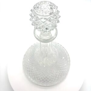 Vintage Italian 30% Lead Crystal Diamond Cut Ships Decanter. circa 1930.